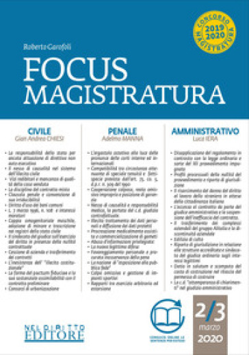 Focus magistratura. Concorso magistratura 2020: Civile, penale, amministrativo. 2.