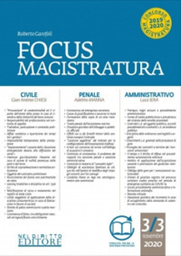Focus magistratura. Concorso magistratura 2020: Civile, penale, amministrativo. 3. - Roberto Garofoli