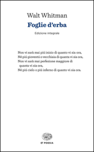 Foglie d'erba - Walt Whitman