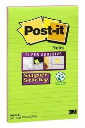 Foglietti Post-It  Super Sticky Colori Ultra  - Contiene: 1 Bl. Colore Verde Neon + 1 Bl. Colore Fucsia. A Righe. Formato Xxl.