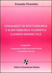 Fondamenti di epistemologia e di metodologia filosofica classico-medioevale