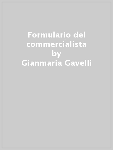 Formulario del commercialista - Gianmaria Gavelli