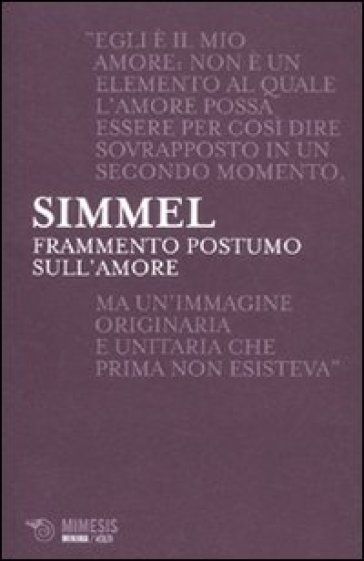 Frammento postumo sull'amore - Georg Simmel