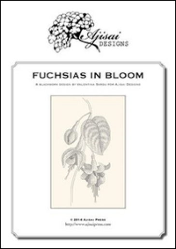 Fuchsias in bloom. A blackwork design - Valentina Sardu