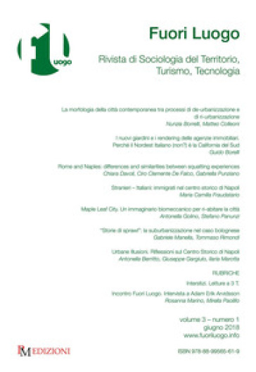 Fuori luogo. Rivista di sociologia del territorio, turismo, tecnologia (2018). 1.