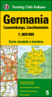 Germania, Lussemburgo, Liechtenstein 1:800.000. Carta stradale e turistica. Ediz. multilingue