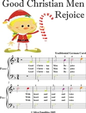 Good Christian Men Rejoice Easy Piano Sheet Music with Colored Notes