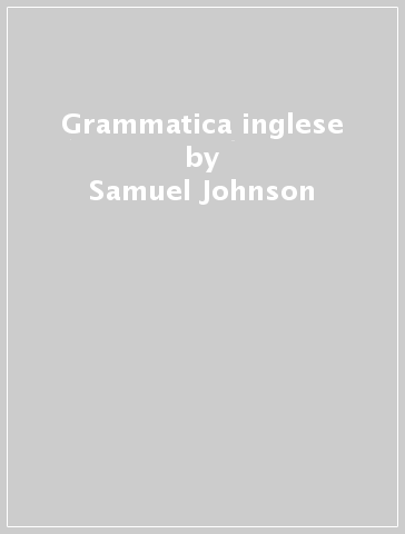 Grammatica inglese - Samuel Johnson