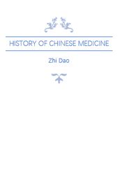 History of Chinese Medicine