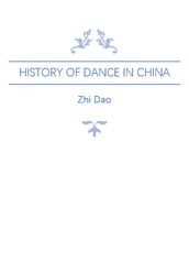 History of Dance in China