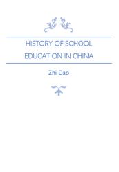 History of School Education in China