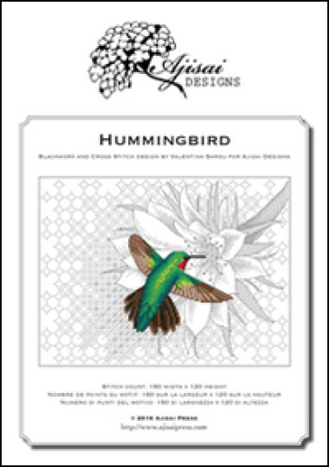 Hummingbird. Cross stitch and blackwork design. Ediz. italiana, inglese e francese - Valentina Sardu
