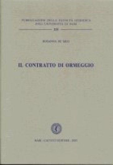 Il contratto di ormeggio - Rosanna De Meo