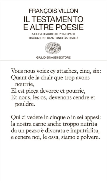 Il testamento e altre poesie - Aurelio Principato - François Villon
