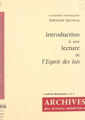 Introduction à une lecture de l esprit des lois