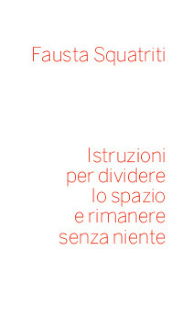 Istruzioni per dividere lo spazio e rimanere senza niente - Fausta Squatriti