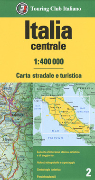 Italia centrale 1:400.000. Carta stradale e turistica