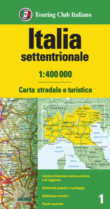 Italia settentrionale 1:400.000. Carta stradale e turistica