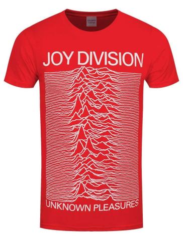 Joy division - Unknown pleasures unisex Slim Fit T-SHIRT RED- XL - Joy Division