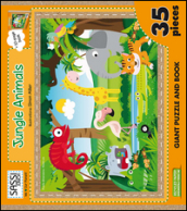 Jungle animals. Puzzle gigante. Con libro