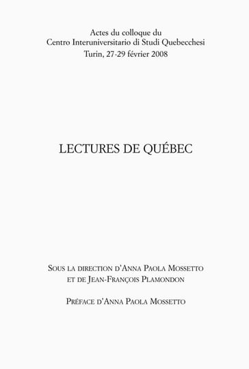 Lectures de Québec - Jean-Francois Plamondon