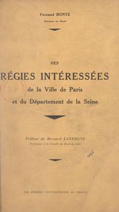 Les régies intéressées de la ville de Paris et du département de la Seine