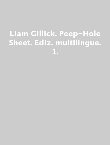 Liam Gillick. Peep-Hole Sheet. Ediz. multilingue. 1.