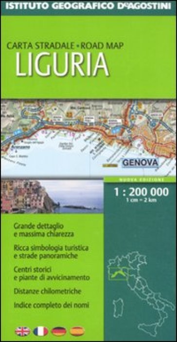 Liguria 1:200 000. Ediz. multilingue