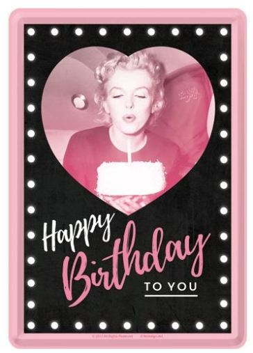 METAL CARD MARILYN - HAPPY BIRTHDAY