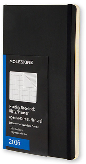 Moleskine 2016 12M Planner Monthly Notebook Pocket Soft Black