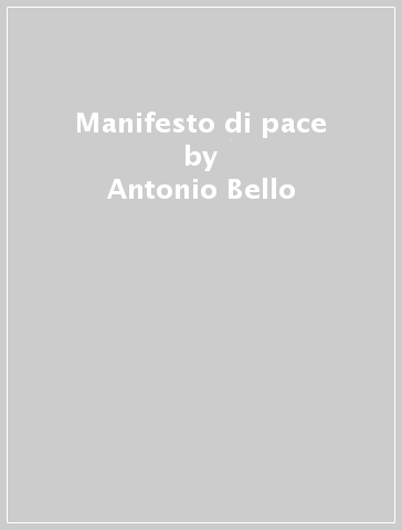 Manifesto di pace - Antonio Bello