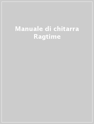 Manuale di chitarra Ragtime