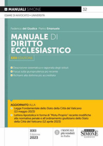 Manuale di diritto ecclesiastico. Nuova ediz. - Federico Del Giudice - Pietro Emanuele