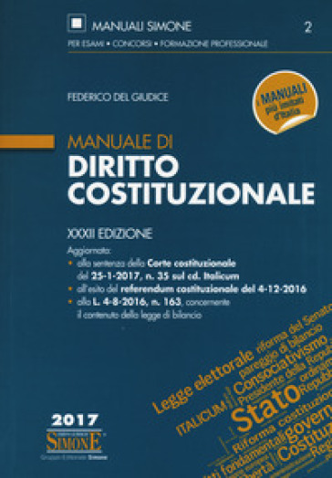 Manuale di diritto costituzionale - Federico Del Giudice