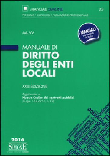 Manuale di diritto degli enti locali