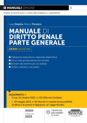 Manuale di diritto penale. Parte generale - Luigi Delpino - Rocco Pezzano