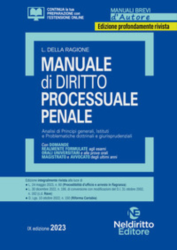 Manuale di diritto processuale penale - Luca Della Ragione