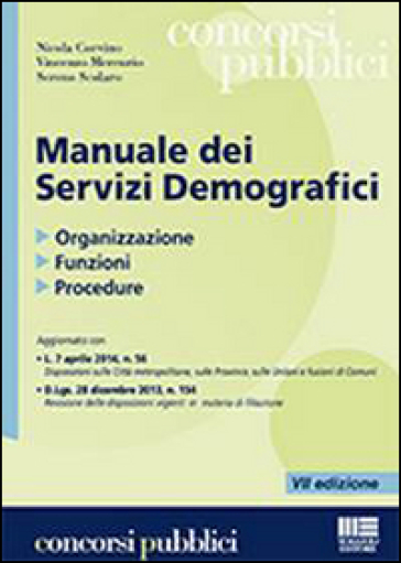 Manuale dei servizi demografici - Nicola Corvino - Vincenzo Mercurio - Sereno Scolaro