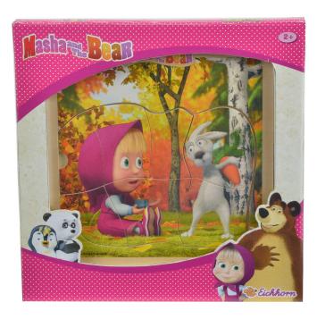 Masha puzzle in legno cm.20x20 4 ass