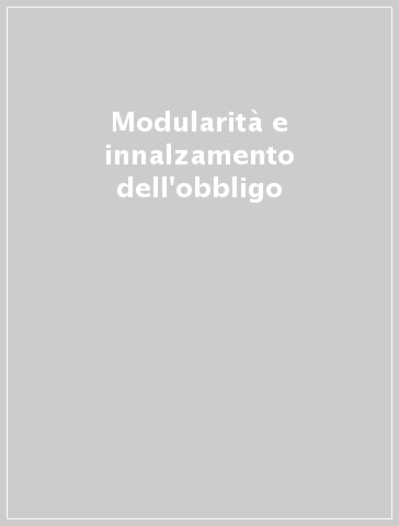 Modularità e innalzamento dell'obbligo