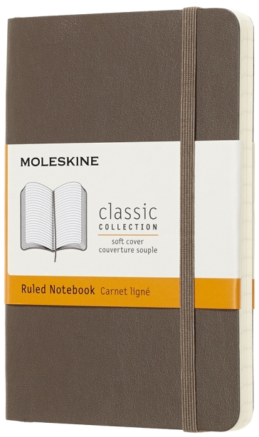 Moleskine Taccuino Classico a righe con Copertina morbida - Pocket - Marrone Terra