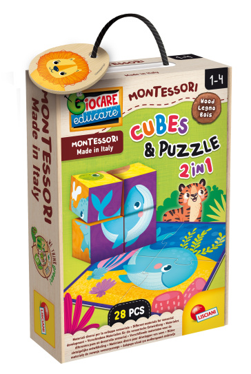 Montessori Legno Cubes And Puzzle
