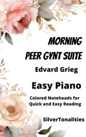 Morning Peer Gynt Suite Easy Piano Sheet Music with Colored Notation