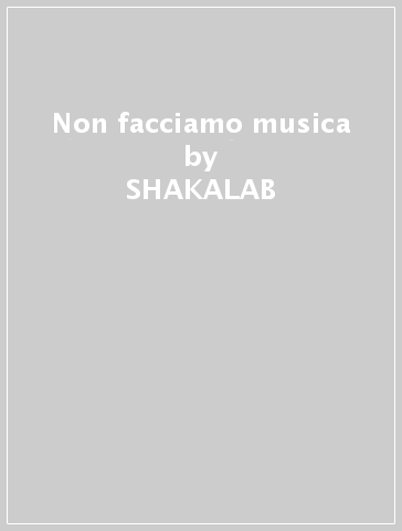 Non facciamo musica - SHAKALAB