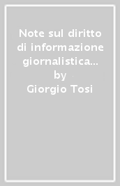 Note sul diritto di informazione giornalistica e multimediale