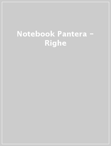 Notebook Pantera - Righe