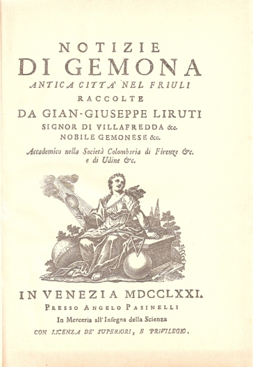 Notizie di Gemona (rist. anast. Venezia, 1771) - G. Giuseppe Liruti