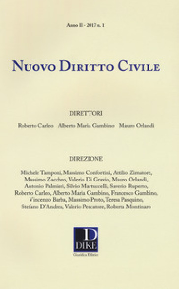 Nuovo diritto civile (2017). 1.