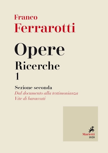 Opere. Ricerche 1 - Franco Ferrarotti