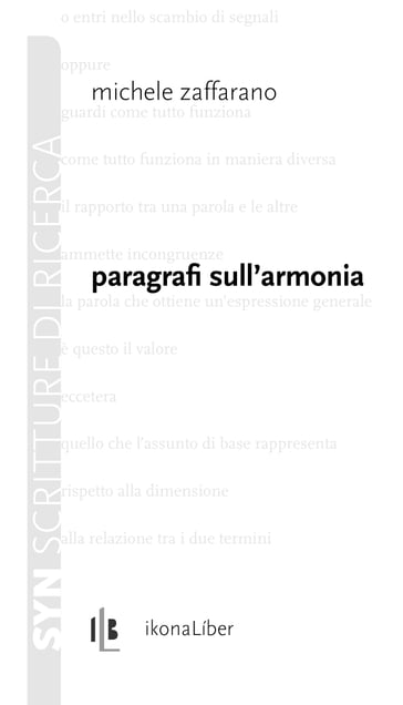 Paragrafi sull'armonia - Michele Zaffarano - Fabrizio M. Rossi